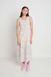 Fabrics Trims Viscose: Love and Happiness dress - Cream