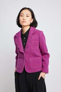 Workwear: Purple flag scalloped blazer