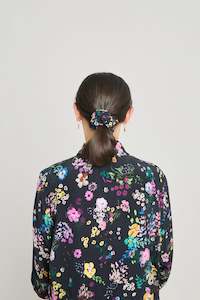 Fun and games mini scrunchie - Black floral