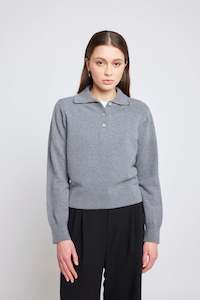 Home Game: Eliza long-sleeved polo - Grey