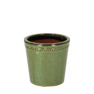 Cover Pots: Green Terracotta Pot 15cm