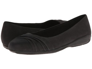 Products: Walking Cradle Flick Nubuck Black flat in a W and WW Width