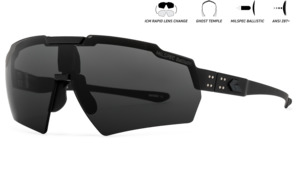 Gatorz: BLASTSHIELD MILSPEC - Ballistic - Black Frame w/ Anti-Fog