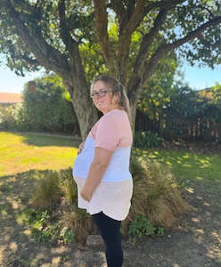 Chelsea Maternity & Breastfeeding Tee - Pink & White