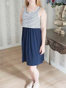 Pants Skirts Dresses: Lara Sleeveless Maternity Dress - Navy
