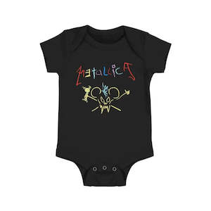 Baby Onesies: Metallica - Crayon - Baby Black Onesie