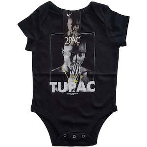 Baby Onesies: Tupac - Praying - Baby Black Onesie