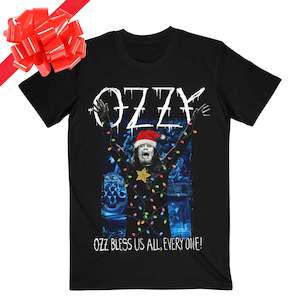 Metal Christmas Band Shirts: Ozzy's Rockin' Christmas - Black T-Shirt