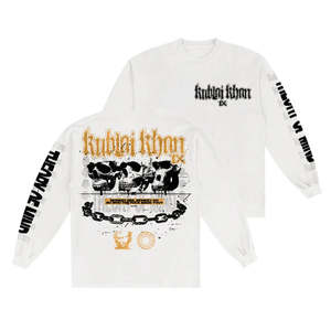 Long Sleeves: Kublai Khan - Monkey See Monkey Do - White Long Sleeve (w/Back)