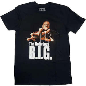 Hip Hop Rap T Shirts: Biggie Smalls - Reach Strings - Black T-Shirt
