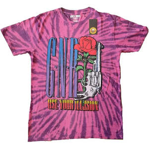 GNR - Use Your Illusion Pistol - Tie Dye Pink T-Shirt