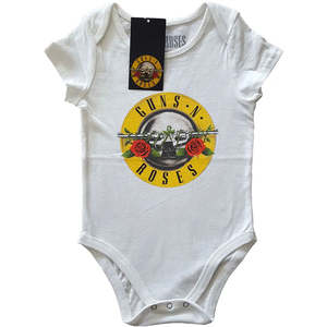 Guns N Roses T Shirts: GNR - Classic Logo - Baby White Onesie (FINAL RUN)