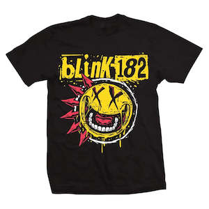 Blink 182: Blink 182 - Punk Smiley - Black T-Shirt