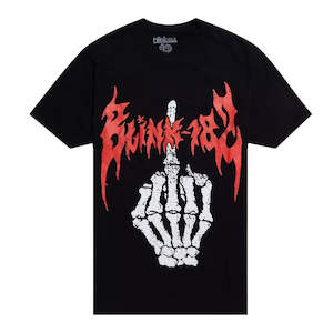 Blink 182: Blink 182 - Middle Finger - Black T-Shirt