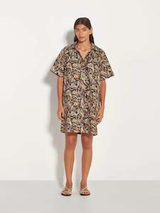 Ladies Dress: Juliette Hogan Rue Shirt Dress Painterly Paisley