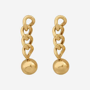 Jewellery: Gallivant Jewellery Cuban Chain Ball  Earrings