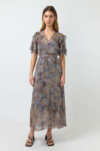 Kate Sylvester Leila Ruffle Dress Sepia