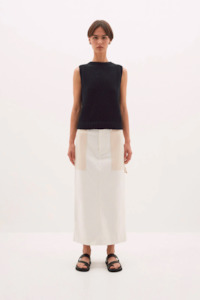 Sale: Bassike Cotton Twill Utility Skirt Undyed