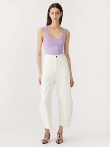 Bassike: Bassike Slim Superfine Rib Tank II Faded Lavender