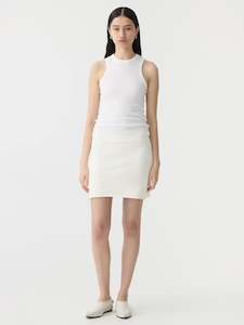 Bassike: Bassike Combed Cotton Pique Knit Skirt Natural