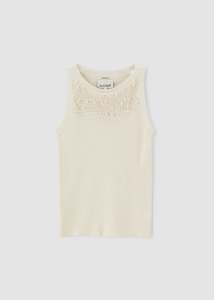 Aleger Cashmere: Aleger Bead Burst Tank Ivory
