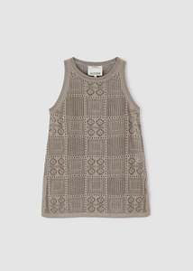 Aleger Cashmere: Aleger Guipure Tank Flax Star