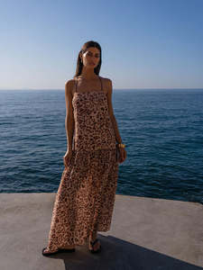 Kivari: Kivari Paris Strappy Maxi Dress Brown