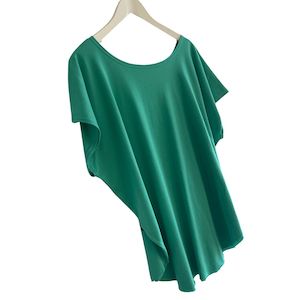 All: cotton round neck circular tee turquoise