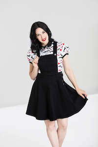 dresses: Dakota Black Denim Pinafore Dress