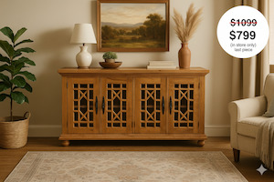 Buffet Cabinet - Mindi Wood - Natural Waxed Finish - 160cms