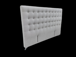 Maison Buttoned Headboard - Super King Size - Silver Warwick Fabric - NEW ARRIVAL