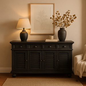 Black Wash Buffet Sideboard - Mindi Wood - 160cms