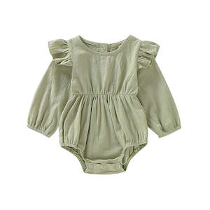 Clothes: Long Sleeved Ruffle Playsuit | 3 colours to choose from