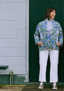 Quilted Jacket - Euni Green / New Muse Blue