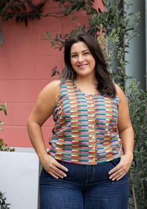 Tops: Frankie Singlet Top - Long Lines Retro