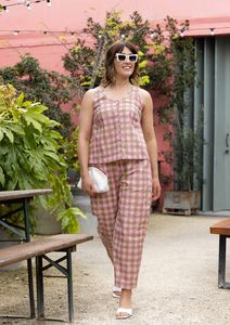 Balloon Pant - Hand Drawn Check Citrus