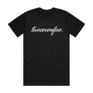 T Shirts: Black Script Logo T-Shirt