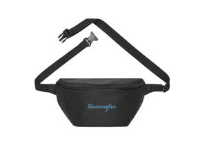 Black/Baby Blue Script Bum Bag