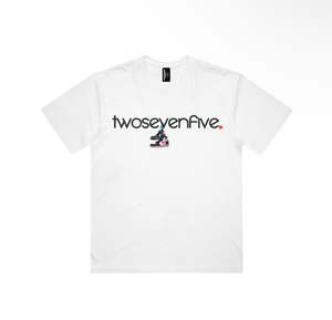 T Shirts: NEW!! White Box Tee - Black & Red Sneaker
