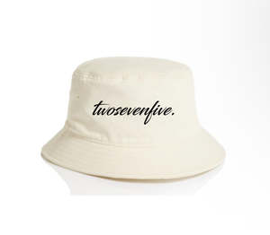Headwear Accessories: Ecru Script Logo Bucket Hat