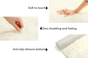 BRAND NEW: Ovela Suzy Shaggy Rug (160cm x 250cm, Creme)