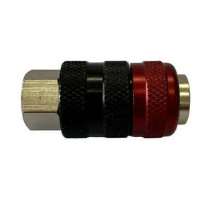 New Arrivals: ARO Style Safety Coupler 1/4" FBSP Inlet - Black/Red