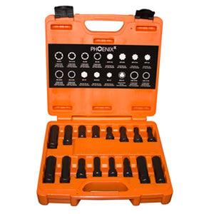 Impact Sockets: Lock Nut Remover Set, 16Pc,  Myers