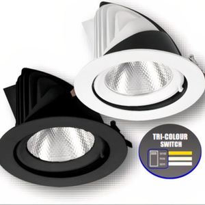 UMHLED30RD-3CCT-WH/BLK    30W Round LED Shop Lighter
