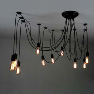 Pendants: UPOCTOPUS-BLK   Octopus 10 Light Canopy Pendant Light