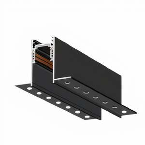 Aluminium Profiles: UMAGSL-TRKRS-2M/3M-BLK   24V recessed slimline magnetic track