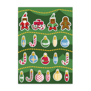 Christmas Decorations A6 Sticker Sheet