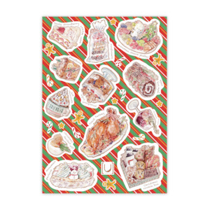 Christmas Party Foods A6 Sticker Sheet