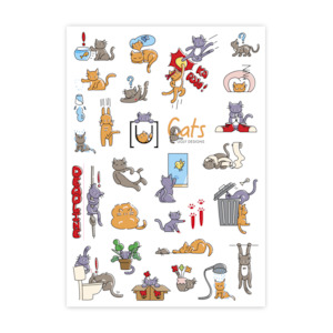 A6 Sticker Sheets: The Life Of Cats Sticker A6 Sticker Sheet - Translucent