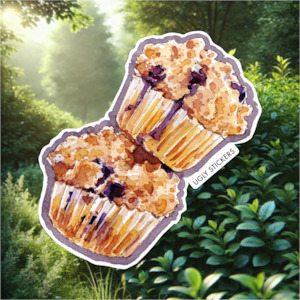 Berry Delicious Stickers: Blueberry Muffin